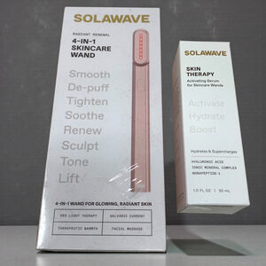 NEW Solawave 4-in-1 Radiant Renewal Skincare Wand Rose Gold + Serum Sealed NWT